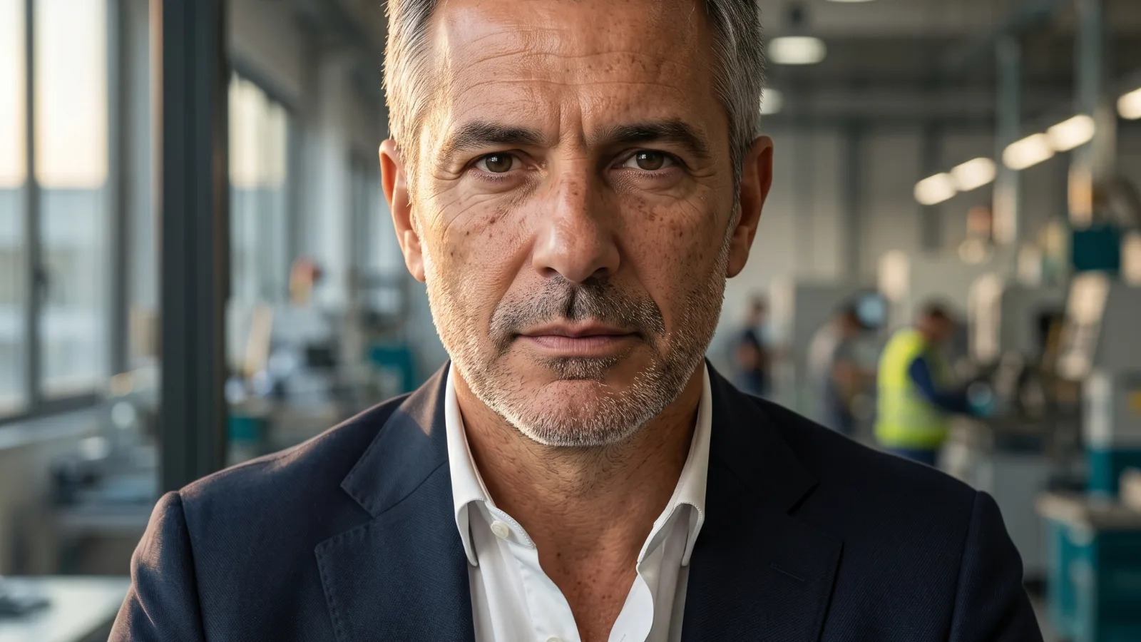 Un direttore di stabilimento in un reparto di lavorazioni meccaniche, dove rumore e vibrazioni vanno valutati